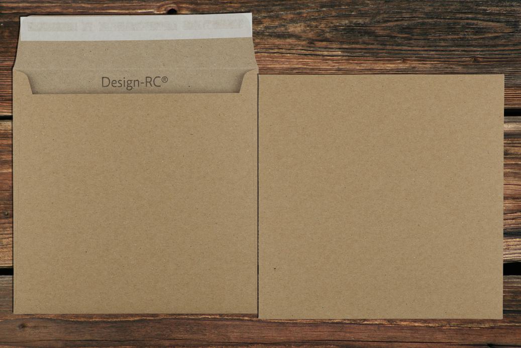 Briefhüllen 160x160 mm Haftklebend Recycling Braun 140 g/qm